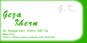 geza khern business card